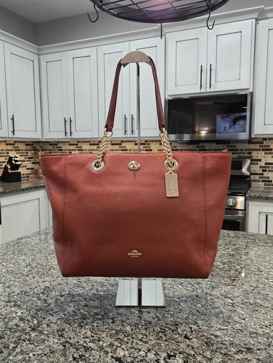  Coach Turnlock Chain Tote 27 - COA - Picture 3 of 16